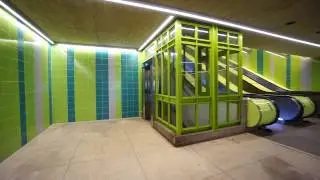 Sweden, Stockholm, Hallunda Subway Station, SMW incline elevator
