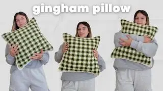 Crochet Gingham pillow cover tutorial | beginner friendly