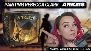 Painting Rebecca Clark from Arkeis 💠 Testing Vallejo Xpress Color #miniaturepainting #vallejopaints