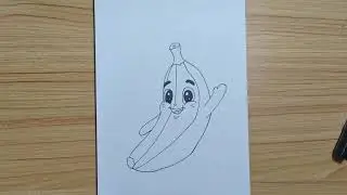 Cute Banana Drawing for Kids