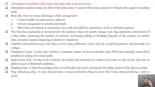 SGP Video short on Advantages of auxilliary relay along side main relay in power system in English