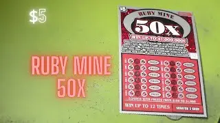 MASS LOTTERY: Ruby Mine 50X $5 Scratch off Ticket