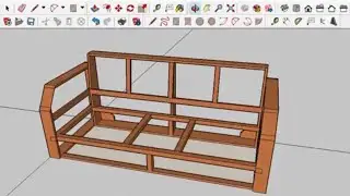 Designed wooden structure for sofa (sketchup 2016)