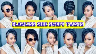 ELEGANT & SIMPLE SIDE SWEPT TWISTS ON 4C NATURAL HAIR | BEGINNER-FRIENDLY PROTECTIVE STYLE