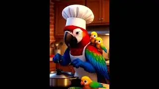 &ldquo;Chef Parrot Feeding Her Babies 🍲🦜 | Cute 3D Cartoon Cooking Scene&rdquo;