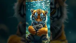 🐯🐯 Tiger Cub Adventure And Rescue Of A Drowning Squirrel 🐿️🐿️. #TigerRescue #CuteAnimals
