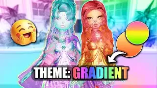 Making *GRADIENT OUTFITS* for EVERY ROUND in DRESS TO IMPRESS!!