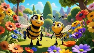 Eight Little Bees Dance on Flowers | Counting Song for Kids | Nature Rhymes and Baby Songs