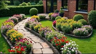 Vibrant Curves: A Stunning Floral Symphony in a Perfectly Crafted Garden