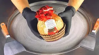 ASMR - Grand Ferrrero Rocher Ice Cream Rolls | satisfying Chocolate tapping and scratching tingles