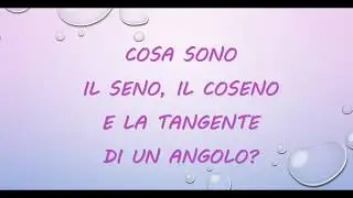 Cosa sono il seno, il coseno e la tangente di un angolo?