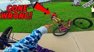 Teaching MY LITTLE SISTER to SURF a BIKE!