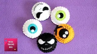 Halloween Felt Ornaments - DIY: How to make easy Halloween Felt Ornaments / Halloween Crafts Part#2