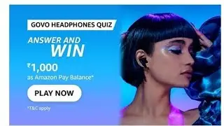 Amazon GoVo Headphones Quiz Answers Win 1000 || Daily quiz time || #shorts #amazon #viral