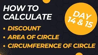 How to calculate Discount on Prices and Area & Circumference of Circle on MS excel
