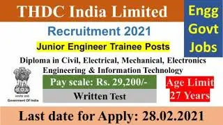 THDC India Limited Recruitment 2021 | THDCIL Recruitment 2021 | Anbarivu