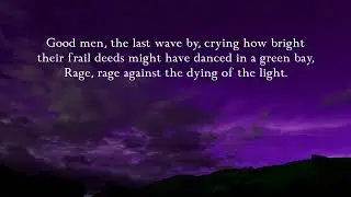 Do not go gentle into that good night.