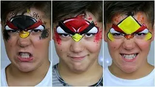 Angry Birds &mdash; Face Painting & Makeup Tutorial for Kids