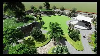 senior citizens park landscape walkthrough