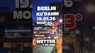 BERLIN WETTER 19.01.26 KUDAMM Montag -3&deg;C 7:30 #BerlinWetter #Kurf&uuml;rstendamm #Montag#Weather #K&auml;lte