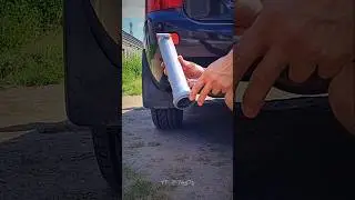 The incredibly long exhaust pipe Does it sound like a sports car!? #car #testing #exhaust