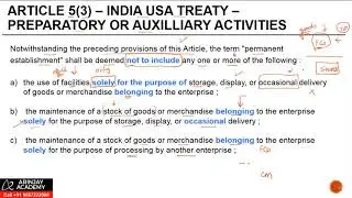 CA final international tax Lecture - Permanent Establishment Concept  to tax business Profits