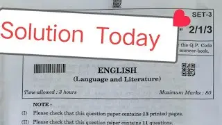 English answer key 2026 / set 3 (2/1/3) / class 10 english paper solution 2026 / board exam 2026