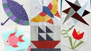 New patchwork simple block patterns quilt design by pop up fashion 🩵
