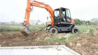 8 ton wheel excavator for bamboo and sugarcane handling