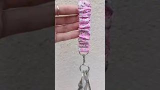 Pink Floral Scrunchie Keychain #keychain #scrunchiekeychain #giftidea #fyp#youtubeshorts #shortvideo