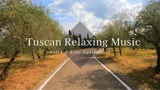 Tuscan relaxing music with peaceful piano Beautiful Tuscan landscapes. Waltz for Reni.  Walk Tour 4K