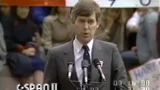 1988 Gary Hart announces candidacy for President