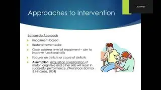 Occupational Therapy Intervention Process Model (OTIPM) Lecture