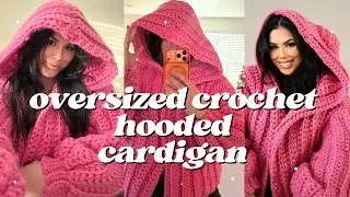 Oversized Hooded Crochet Cardigan Pattern + Tutorial