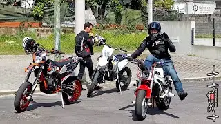 CBR F4i - Husqvarna - KTM Supermoto | Stunt Lot Session with friends