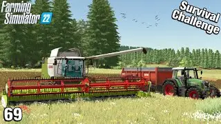COMBINE HEADER UPGRADED TO 10.8 METERS Survival Challenge FS22 Hinterland Ep 69