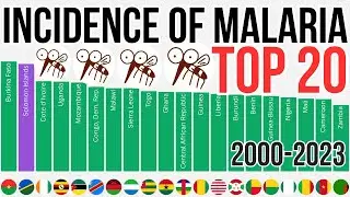 Incidence of malaria (per 1,000 population at risk)(2000-2023) Country Race Top 20