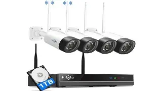 Hiseeu Wireless Security Camera System | 1TB Hard Drive, 4Pcs 1080P Cameras 8Channel NVR | Mobile