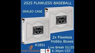 01/25 2025 PANINI FLAWLESS BASEBALL - 1x Case 2x Hobby Box - PYT #2851 LIVE BREAK