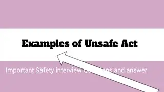 Unsafe Act Example//examples of unsafe acts