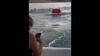 Tubing on Lake Powell on a Manitou Xplode