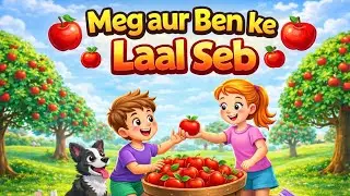 🏷️ Title (Anwan):🍎 Meg aur Ben ke Laal Seb | Short Kids Story 🍎