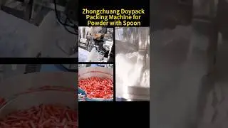 8-Station Powder Packing Machine with Auto Spoon Insertion! Zipper Pouch Filling & Sealing!