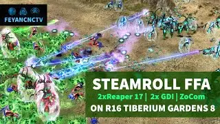 C&C3 Kane's Wrath FFA GDI ZoCom Reaper 17 on R16 Tiberium Gardens 8