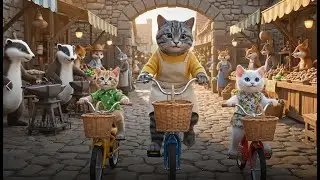 Go to the market and have a BBQ party. - Cat Family Sunny Garden BBQ