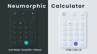 Neumorphic Scientific Calculator in HTML CSS JS | Dark/Light Mode + History #coding #calculator