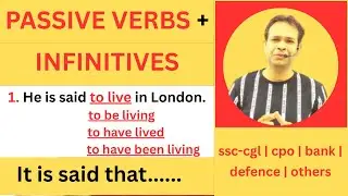 passive verbs + infinitives | Grammatical nuances | #cgl #cpo #nda #cds #bank #shyamsharmasir