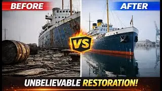#video ~ &ldquo;From Rusted Wreck to Ocean Giant 😱 INSANE Ship Restoration&rdquo; #carrestoration #repair