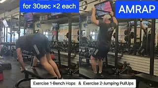 Bench Hops and Jumping PullUps - 2min SUPERSET