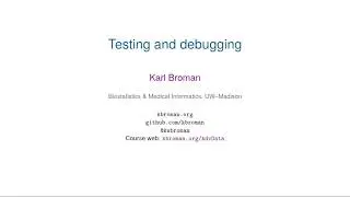 Software testing and debugging